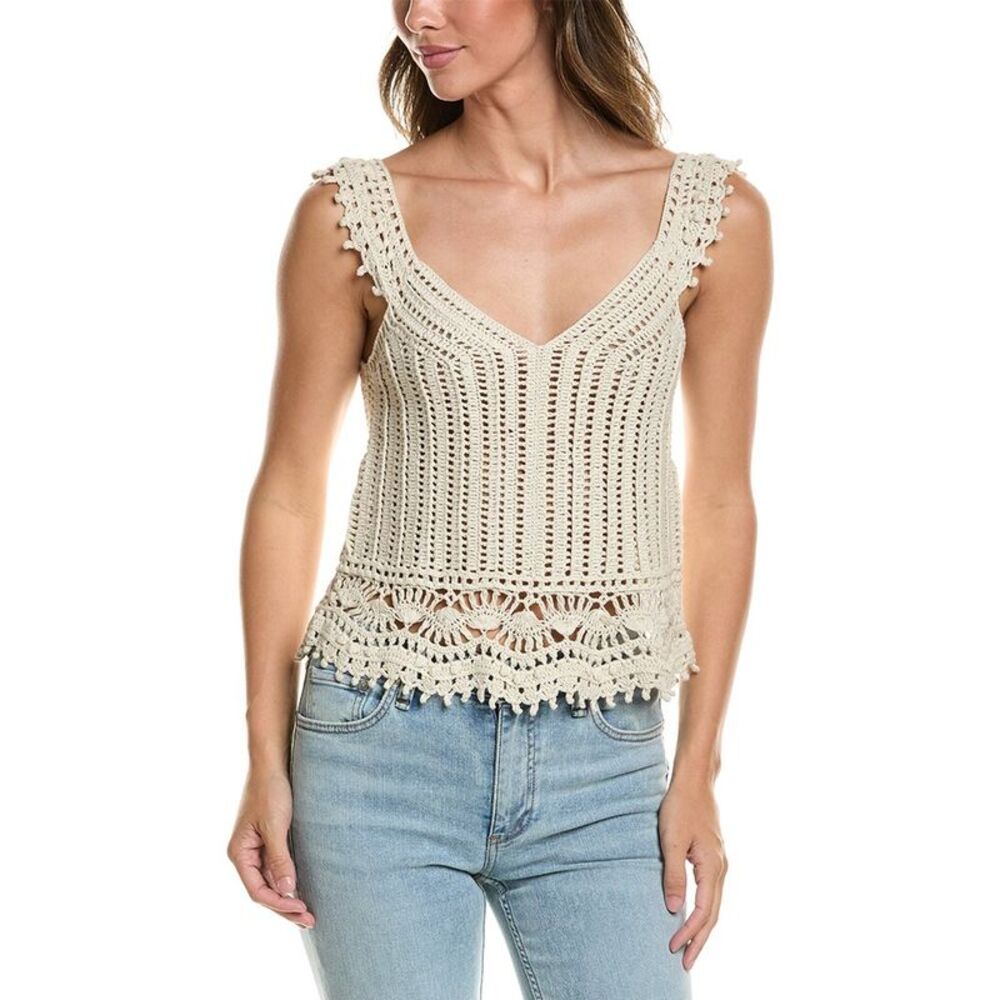 Autumn Cashmere Womens  Crochet Cami Top, White